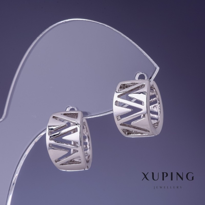 Xuping Earrings 12x10mm Rhodium