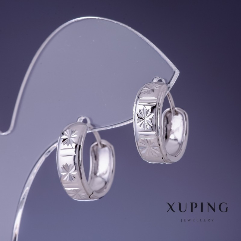 Xuping Earrings 6x15mm Rhodium