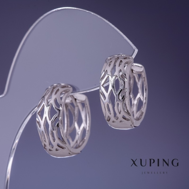 Xuping Earrings 20x8mm Rhodium