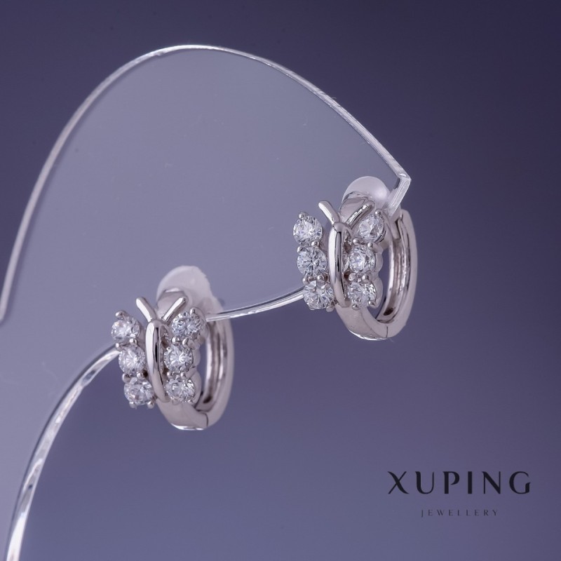 Xuping Butterfly Earrings 11x9mm Rhodium