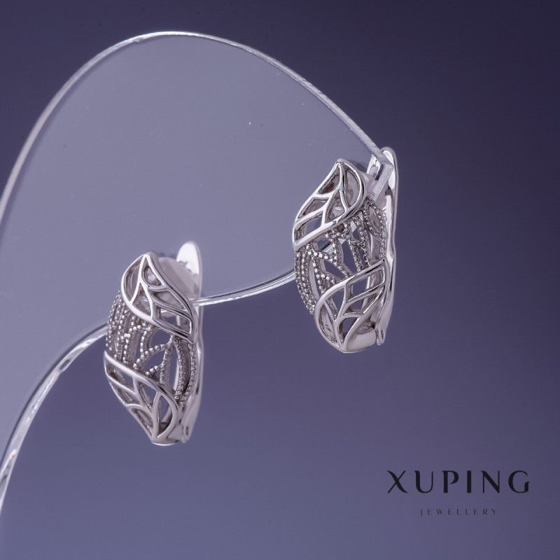 Xuping Earrings 16x8mm Rhodium