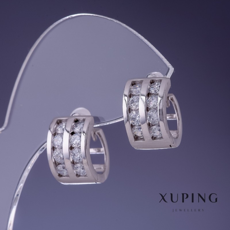 Xuping Earrings 9x14mm Rhodium