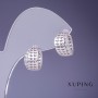 Xuping Earrings 8x13mm Rhodium with White Rhinestones