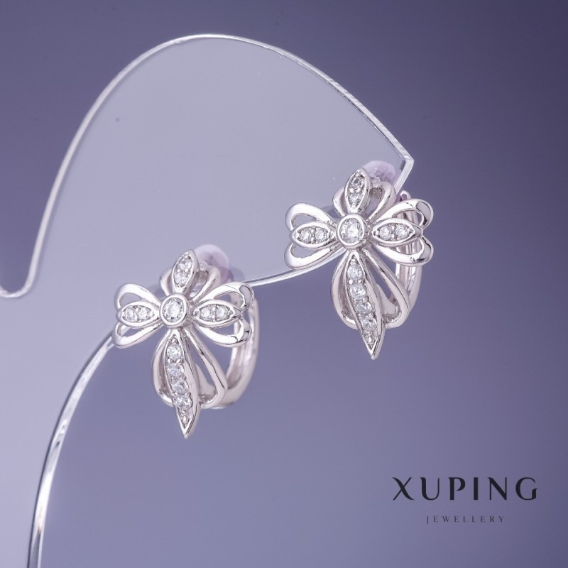 Xuping Earrings 13x16mm Rhodium