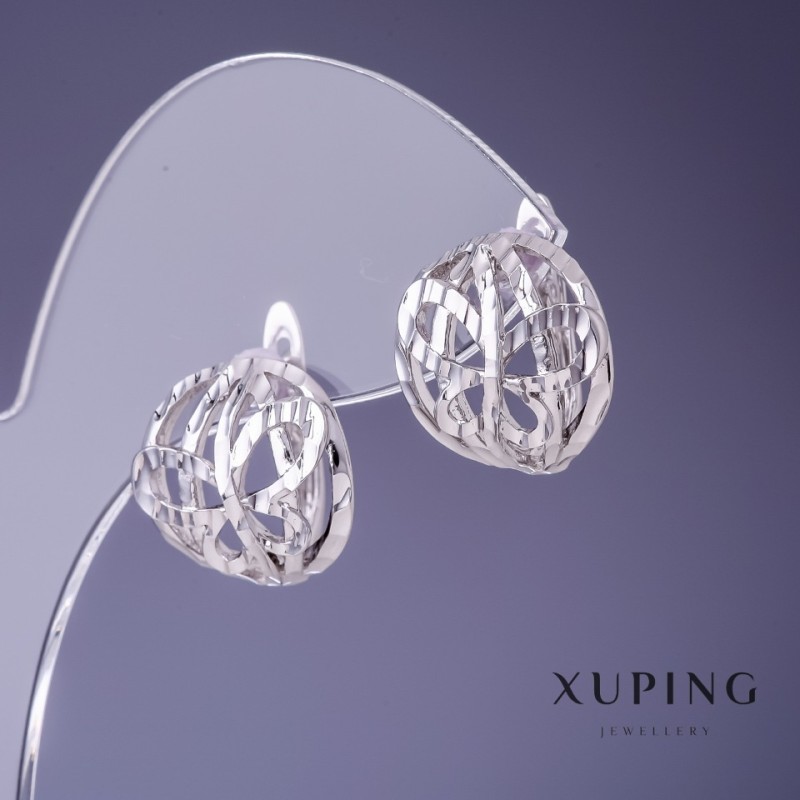 Xuping Earrings 14x15mm Rhodium