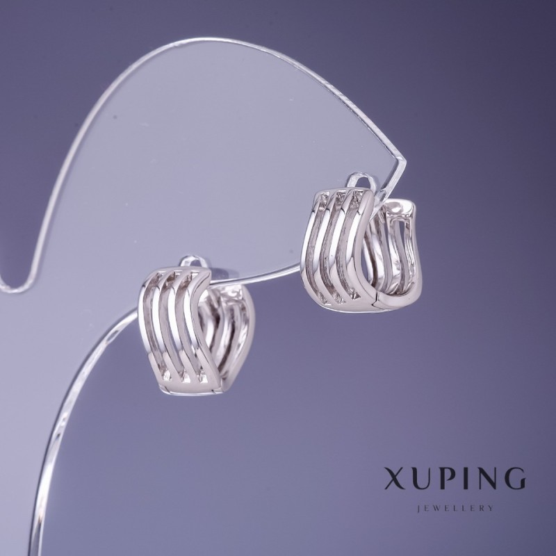 Xuping Earrings 7x12mm Rhodium