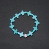 Turquoise Bracelet with Cross Inserts, 18cm Circumference, Elastic