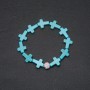 Turquoise Bracelet with Cross Inserts, 18cm Circumference, Elastic