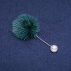 Green Mink Fur Brooch Pin, Diameter 50mm, Length 90mm