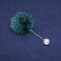 Green Mink Fur Brooch Pin, Diameter 50mm, Length 90mm