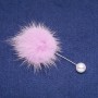 Lilac Mink Fur Brooch Pin, Diameter 50mm, Length 90mm