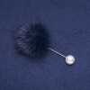 Blue Mink Fur Brooch Pin, Diameter 50mm, Length 90mm