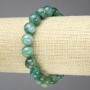 Green Eye Agate Bracelet on Elastic, Natural Stone, Smooth 10mm+ Beads