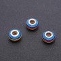 Pandora Bead Stripe Red-Yellow-Blue, 14x8mm diameter, 5mm hole, pack of 10pcs