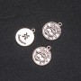 Findings Pendant Zodiac Pisces, diameter 17mm, package 20g +/- 10pcs