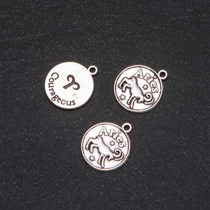 Findings Pendant Zodiac Aries, diameter 17mm, package 20g +/- 11pcs