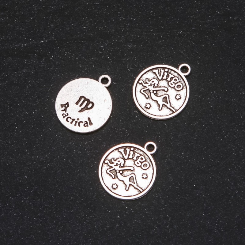 Zodiac Virgo Pendant Finding, 17mm Diameter, 20g Pack +/- 12pcs