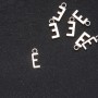Jewelry Finding Pendant Letter "E" 17x7mm, pack of 20 grams (approx. 30 pcs)