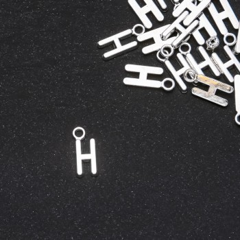 Jewelry Findings Pendant Letter "H" 17x7mm, Pack of 20g (+/- 22pcs)