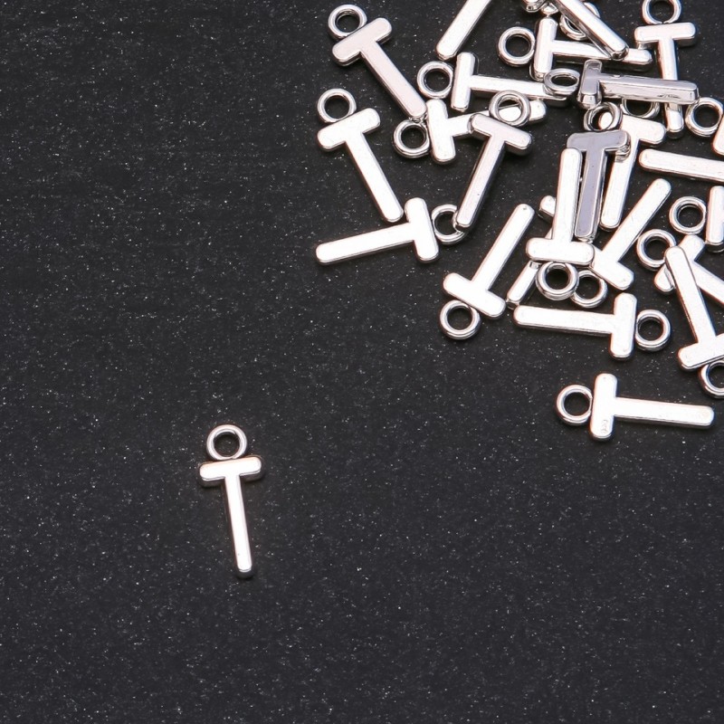 Jewelry Findings Pendant Letter "T" 17x7mm, Pack of 20g (+/- 30pcs)