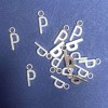 Jewelry Findings Pendant Letter "P" 17x7mm, Pack of 20g (+/- 30pcs)