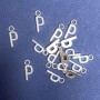 Jewelry Findings Pendant Letter "P" 17x7mm, Pack of 20g (+/- 30pcs)