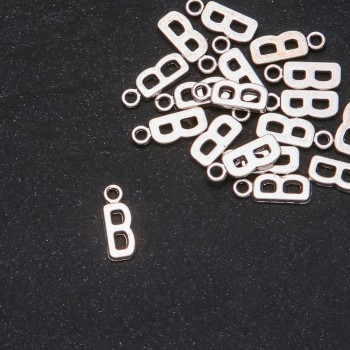 Jewelry Finding Pendant Letter "B" 17x7mm, pack of 20 grams (approx. 25 pcs)