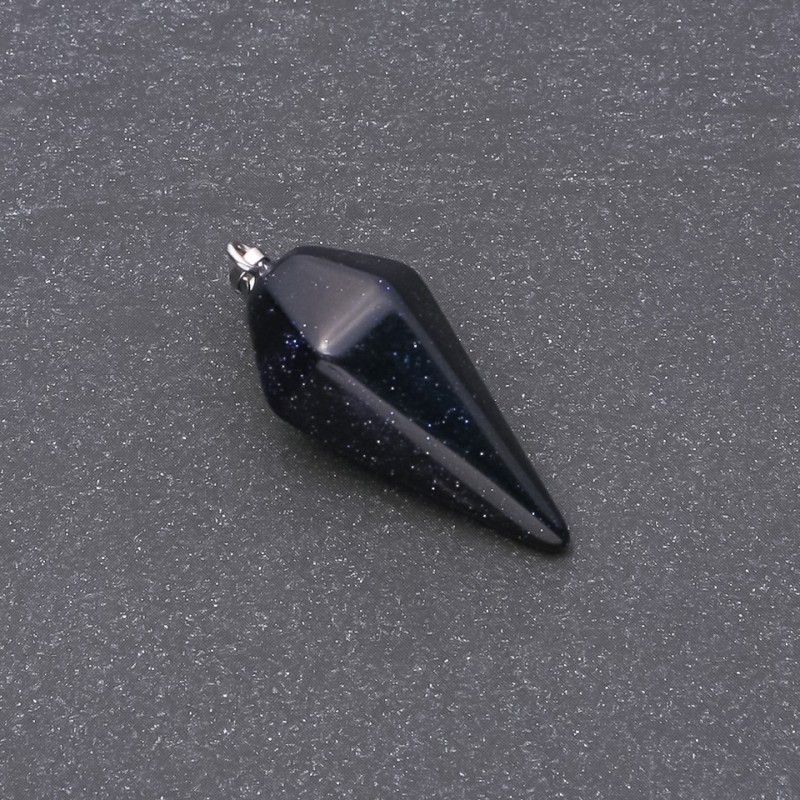Pendant "Pendulum" Blue Sand Aventurine, Cairo Night, 40x30x13mm