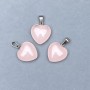 Pendant Heart Pink Quartz 19x19x26mm