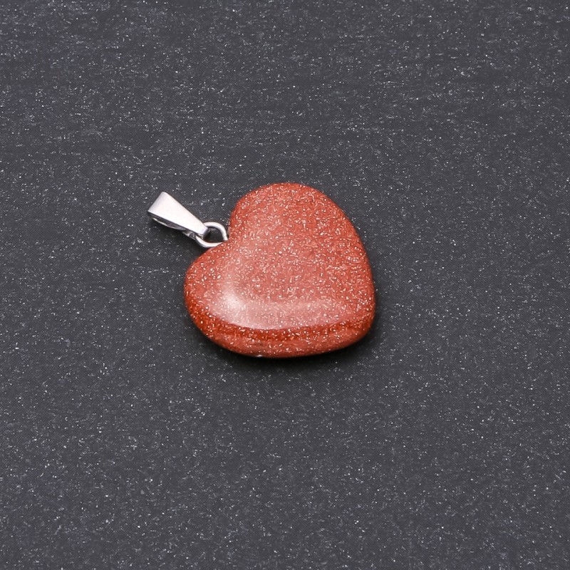 Heart Pendant Aventurine "Golden Sand" (Synthetic) 19x19x26mm