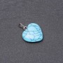 Heart Pendant Blue Turquoise (Pressed), 19x19x26mm