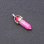Hexagon Pendant Natural Pink Agate Stone, 41x34x9mm