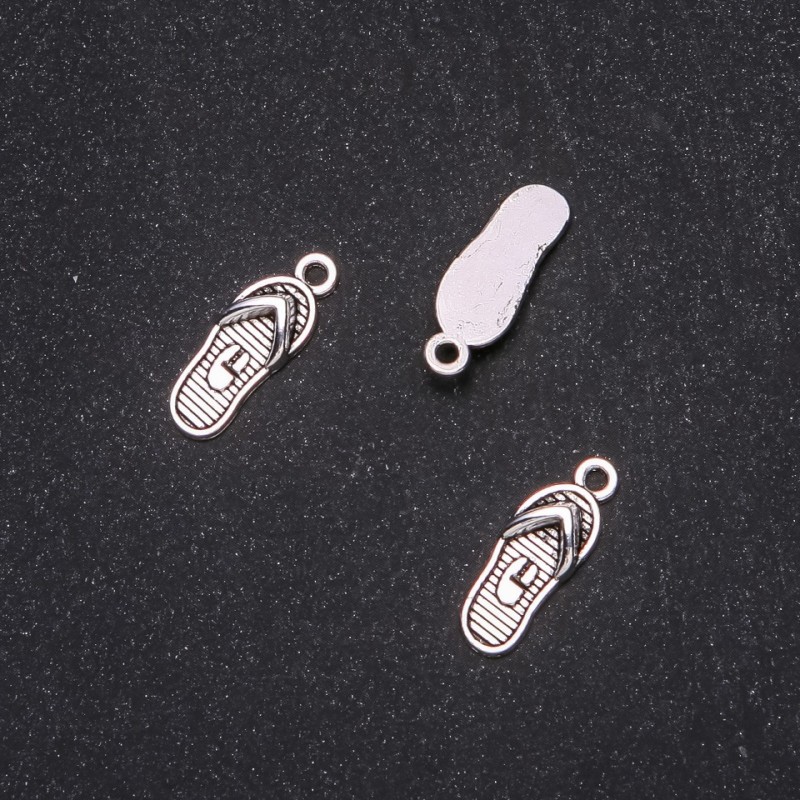 Flip-Flop Charm Pendant Finding, 8x21mm, Pack of 20g +/-16pcs