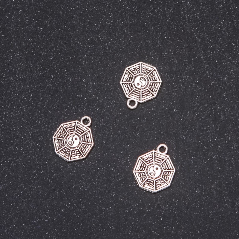 Findings Pendant Book of Changes Yin-Yang 12x15mm pack 20g +/-26pcs