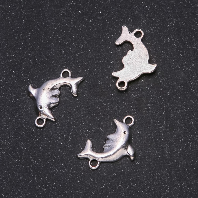 Findings Connector Dolphin 25x17mm pack 20g +/-7pcs