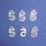 Jewelry Findings Pendant Number Five 18x10mm, Pack of 20g +/- 14pcs