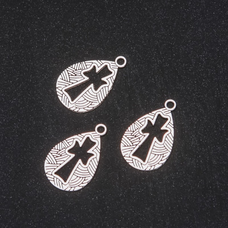 Jewelry Findings Pendant Cross 30x20mm, Pack of 20g +/- 10pcs
