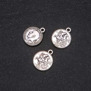Findings Pendant Coin George V 19x16mm, 20g Pack +/-9pcs