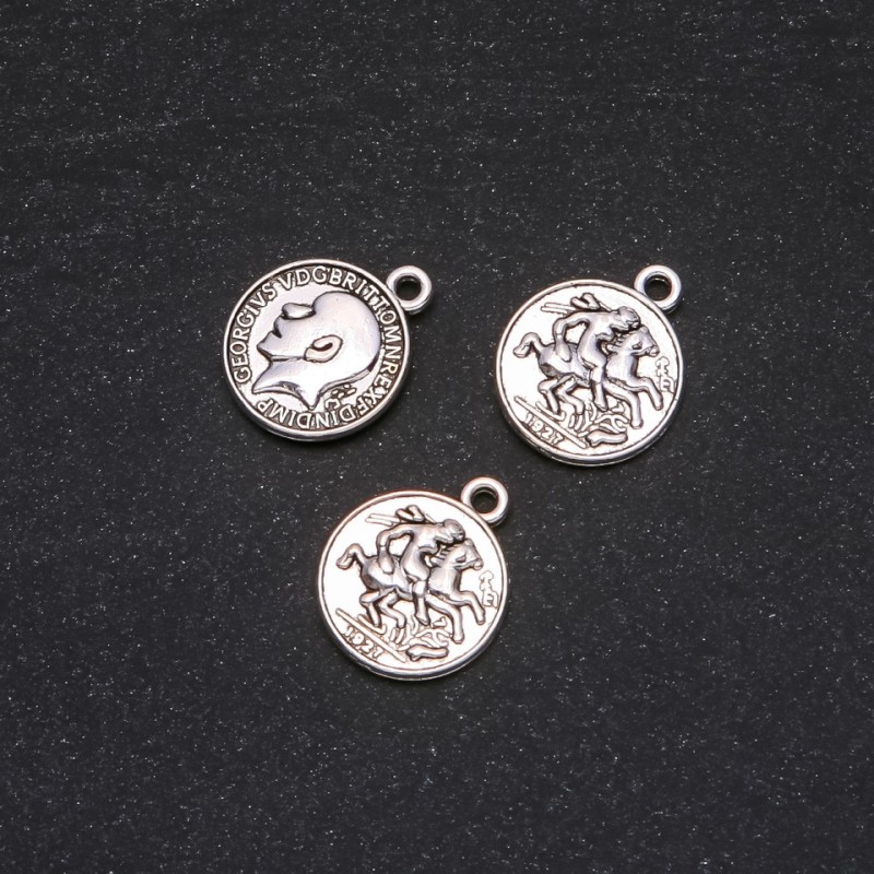 Findings Pendant Coin George V 19x16mm, 20g Pack +/-9pcs