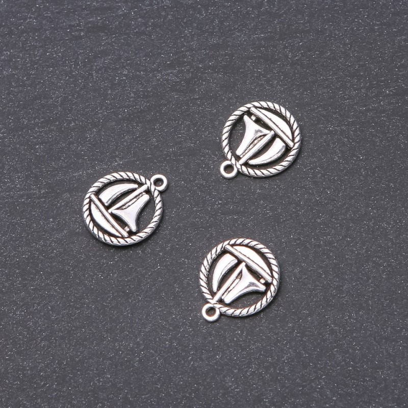 Findings Pendant Little Boat 15x18mm, 20g Pack +/-14pcs
