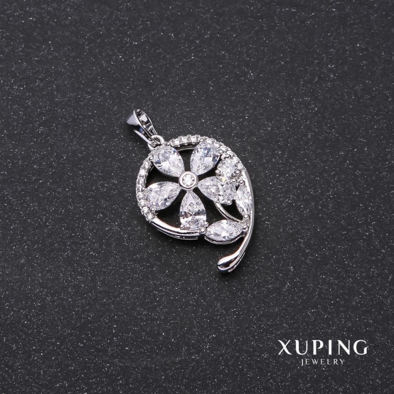 Xuping Flower Pendant 29x24x17mm Rhodium
