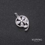 Xuping Flower Pendant 29x24x17mm Rhodium