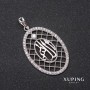 Xuping Sura Pendant 45x40x27mm Rhodium with White Rhinestones