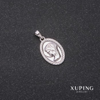 Xuping Face Pendant 25x20x13mm Rhodium