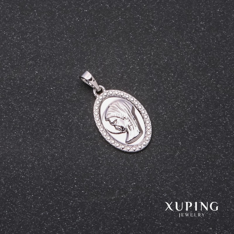 Xuping Face Pendant 25x20x13mm Rhodium
