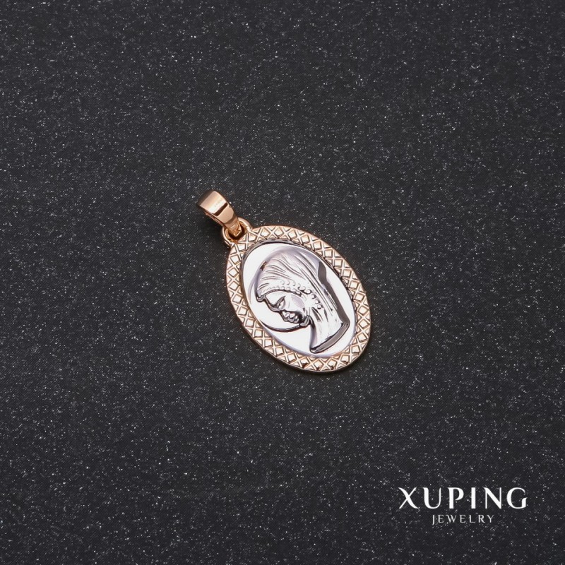 Xuping "Icon Face" Pendant 13x20x25mm Rhodium, 18K Gold Plated