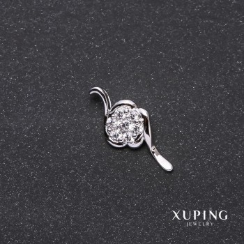 Xuping "Swirl" Pendant 10x24mm Rhodium