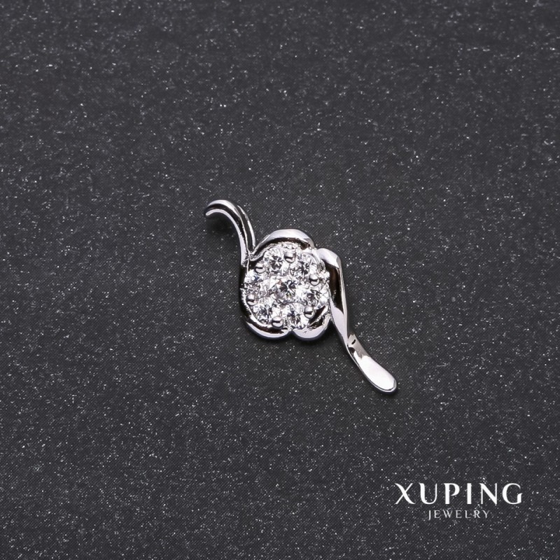 Xuping "Swirl" Pendant 10x24mm Rhodium