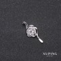 Xuping "Swirl" Pendant 10x24mm Rhodium