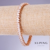 Xuping Bracelet with White Zircons, 7mm Thickness, 17.5-19.5cm Length, 18K Gold Plating
